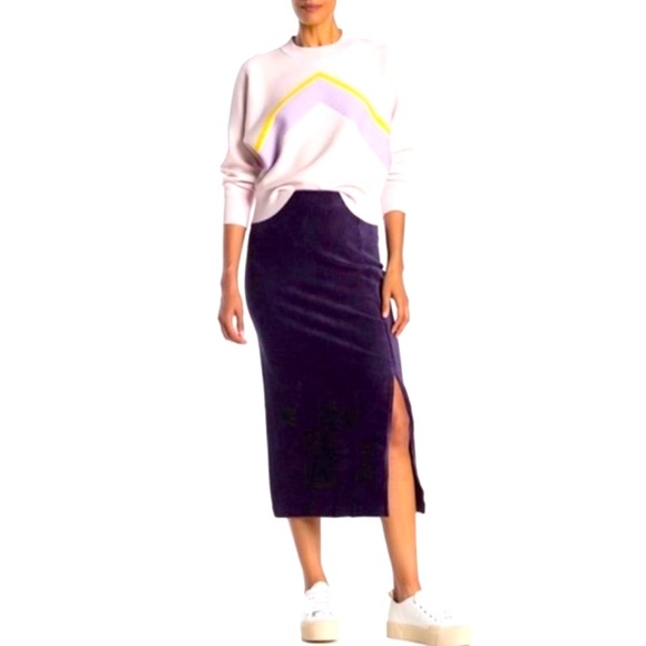 Free People Helen Ribbed Tube Midi Skirt Small NWT - Picture 1 of 8